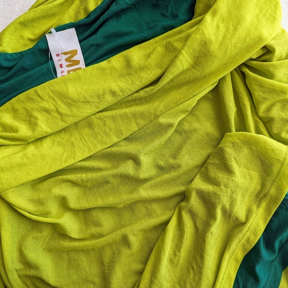 Simon Miller Mini Mesh Cosmo Off The Shoulder Long Sleeve Fitted Kiwi M NWT - Picture 10 of 12